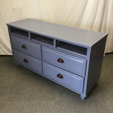 Upcycled Vintage Blue-Painted 4-Drawer Dresser