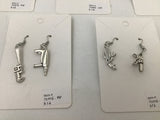 Rustic Petal Silver Metal Mixed Tools Earrings