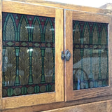 Vintage Solid Oak Hoosier Cabinet w/ Draw Leaf Tin Counter