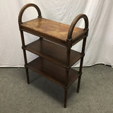 Vintage Mahogany Veneer 3-Tier Shelf