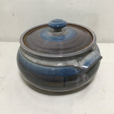 Signed David Kingbury Blue/Purple Ceramic Lidded Pot