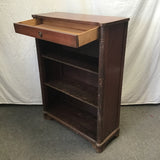 Vintage Mahogany Veneer 4-Tier 1-Drawer Shelf