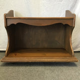 Vintage Solid Pine 2-Tier Rolling Shelf
