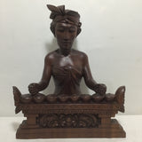 Signed Original Balinese Hand Carved Wooden Statue