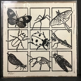 Evergreen Studios Bug Grid Hand-Printed Lino