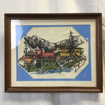 Framed Vintage Train Cross Stitch