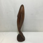 Vintage Dark-Stained Carved Wooden Dolphin