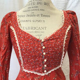 Vintage 1970's Gunne Sax Red Ditsy Floral Prairie Dress
