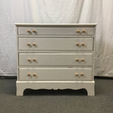 Vintage Off-White Painted 4-Drawer Dresser