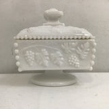 Vintage Westmoreland Milk Glass Grape Vine Candy Dish