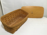 1999 Longaberger Woven Solid Maple Lidded Vainty Basket