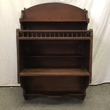 Vintage Solid Walnut 5-Tier Wall-Mounted Shelf