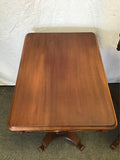 Pair of Vintage Solid Mahogany Harp-Pedestal End Tables