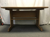 Modern Light-Stained Solid Oak 2-Tier Desk
