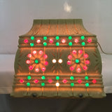 Vintage MCM Lawnware Rectangular Off-White Plastic Hanging Swag Lamp