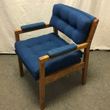 Modern MCM HON Blue Upholstered & Oak Office Chair