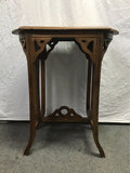Vintage Carved Mahogany 2-Tier Accent Table