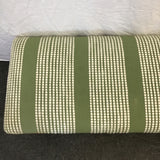 Modern Green & White Upholstered Tropical Wood Dining Bench