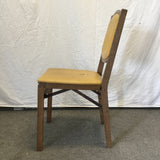 Vintage Stakmore Solid Black Walnut & Yellow Vinyl Folding Chair