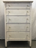 Vintage Craftsman White-Painted Wood 5-Drawer Chest of Drawers