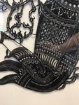 Framed Thai Nang Talung Black Leather Shadow Art