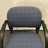 Modern HON Black Metal & Blue Geo Print Upholstered Office Chair