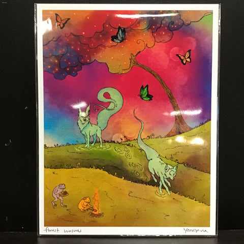 Yen Ospina "Forest Wolves" 8.5x11 Signed Art Print