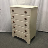 Vintage Lea Line Leads Off-White 5-Drawer Chest of Drawers