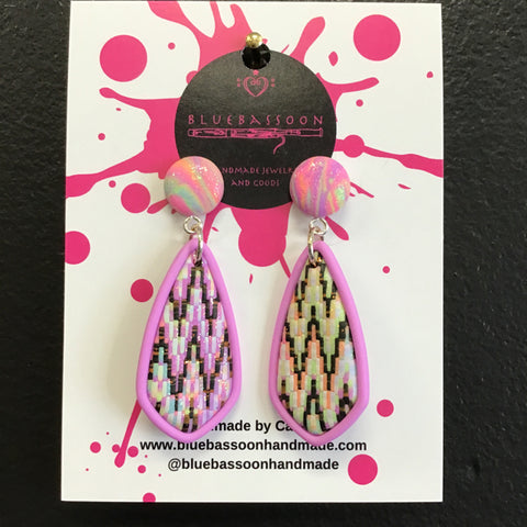 BlueBassoon Confetti Bargello Dangle Earrings