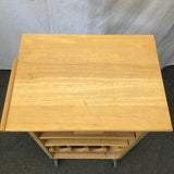 Modern Solid Tropical Wood 5-Tier 1-Drawer Kitchen Cart