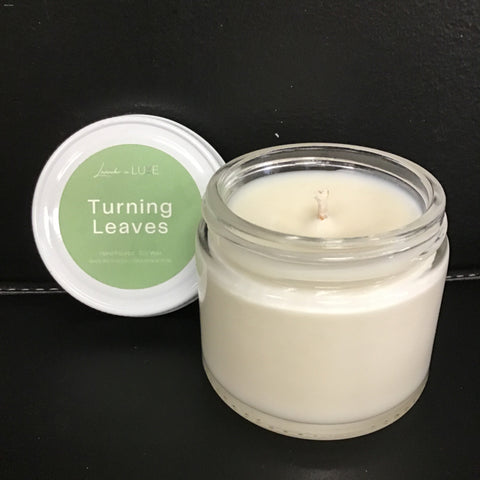 Lavender in Luxe 2oz "Turning Leaves" Candle in Clear Glass Jar