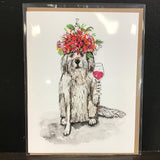 Cruz Illustrations "Luna Loves Wine" Greeting Card