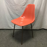 Vintage Orange Fiberglass Bucket Accent Chair