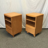 Pair of Vintage MCM Heywood Wakefield Solid Cherry 3-Tier Night Stands