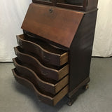 Vintage Federal 4-Drawer Glass-Front Secretary Desk