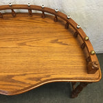 Vintage Oak Veneer Bow-Front Desk