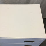 Modern Campaign White Laminate 3-Drawer Chest of Drawers