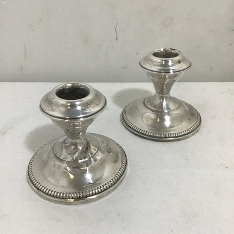 Pair of Vintage Weighted Sterling Silver Candle Holders