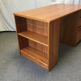 Modern Danish Modern Cherry Veneer 3-Drawer 3-Tier Kneehole Desk