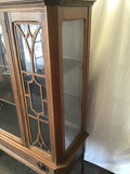 Vintage Jacobean Solid & Veneer Walnut Glass-Front Curio Cabinet