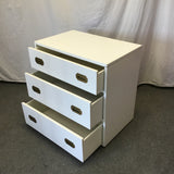 Modern Campaign White Laminate 3-Drawer Chest of Drawers