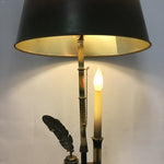 Vintage Ethan Allen Metal Poetry Table Lamp