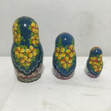 3pc Painted Wood Nesting Dolls Set