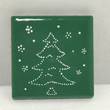 Susan Sitaraman Single Colored Tile Magnet w/ Hand Painted Holiday Design