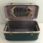 Vintage Jet Flite Blue Hard-Side Travel Make-Up Case