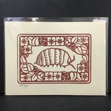 Evergreen Studios Sepia Roly Poly Hand-Printed Lino