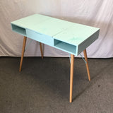 Modern MCM Blue Painted 2-Tier Lift-Top Desk