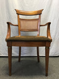 Vintage Hollywood Regency Solid Maple & Cane Accent Chair