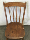 Set of 4 Vintage Solid Oak Spindleback Dining Chairs