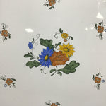 Vintage MC Asta Floral Enamel & Brass 16" Platter